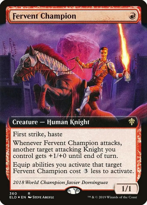 Fervent Champion (Extended Art) [Throne of Eldraine] - MTG Single