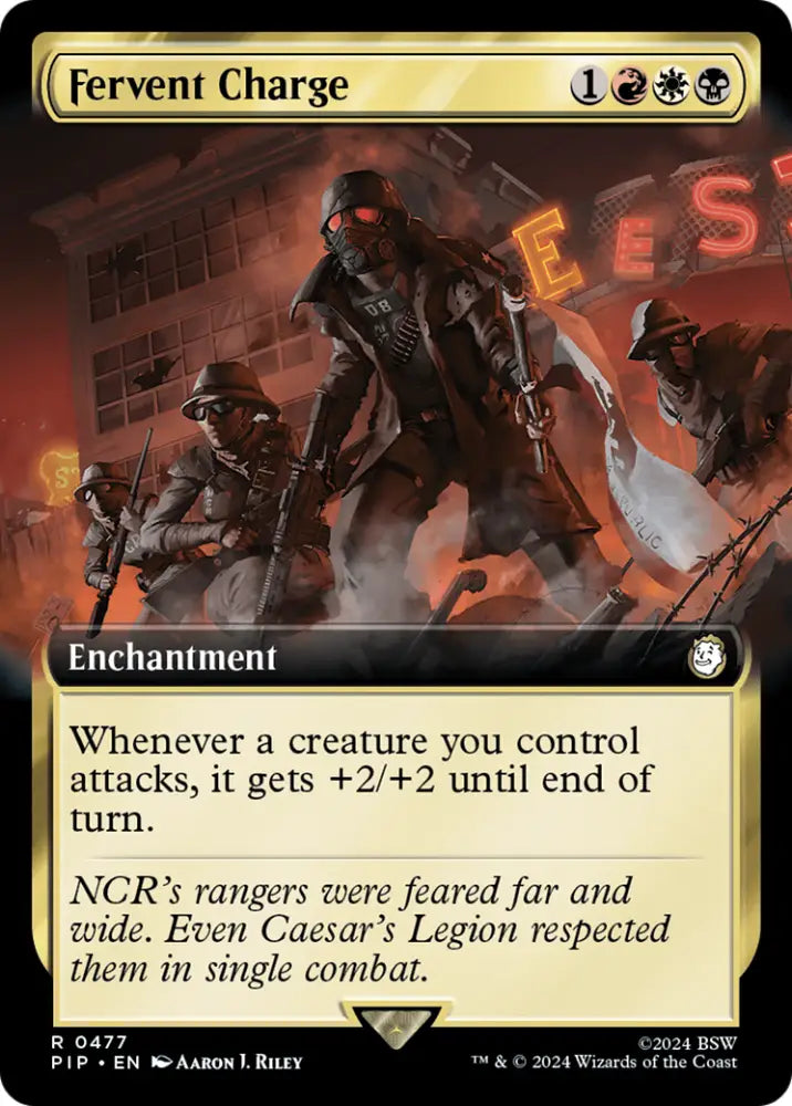 Fervent Charge (Extended Art) [Fallout] - MTG Single