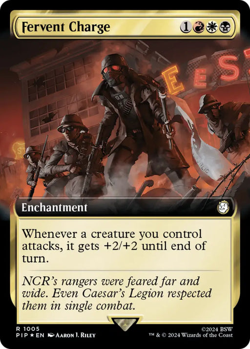 Fervent Charge (Extended Art) (Surge Foil) [Fallout] - MTG Single