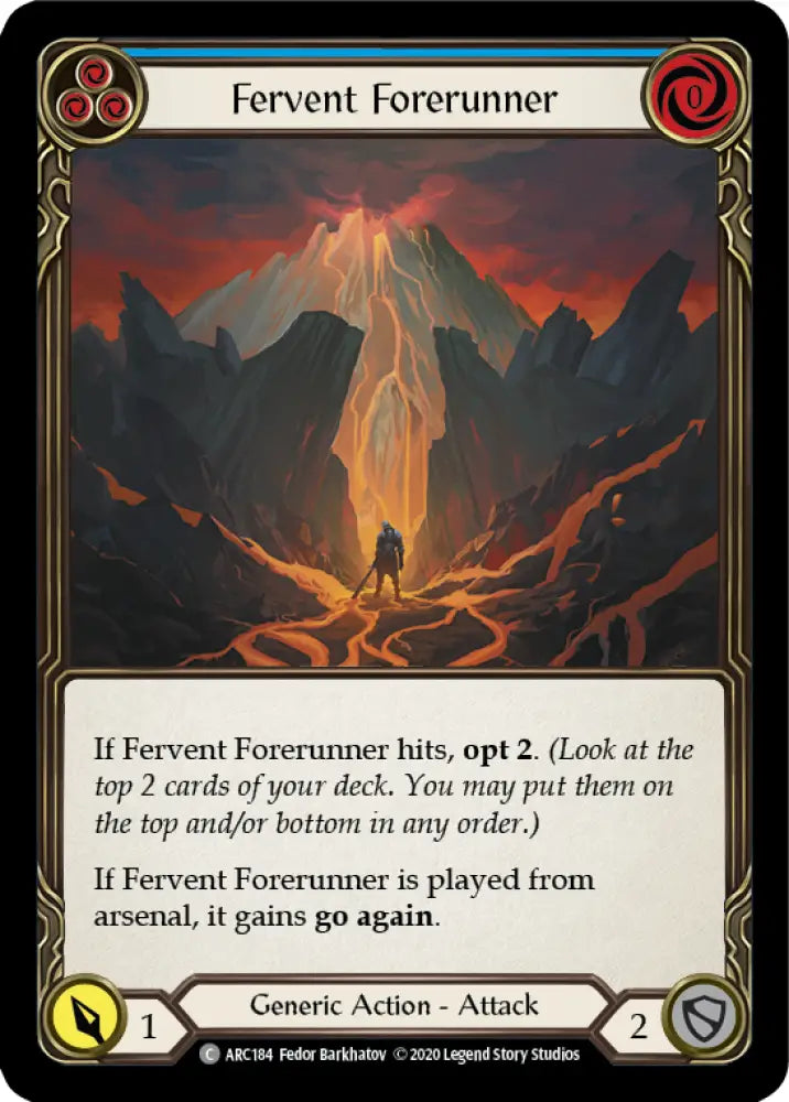 Fervent Forerunner (Blue) [Arcane Rising Unlimited] Unlimited Normal - Flesh And Blood Single