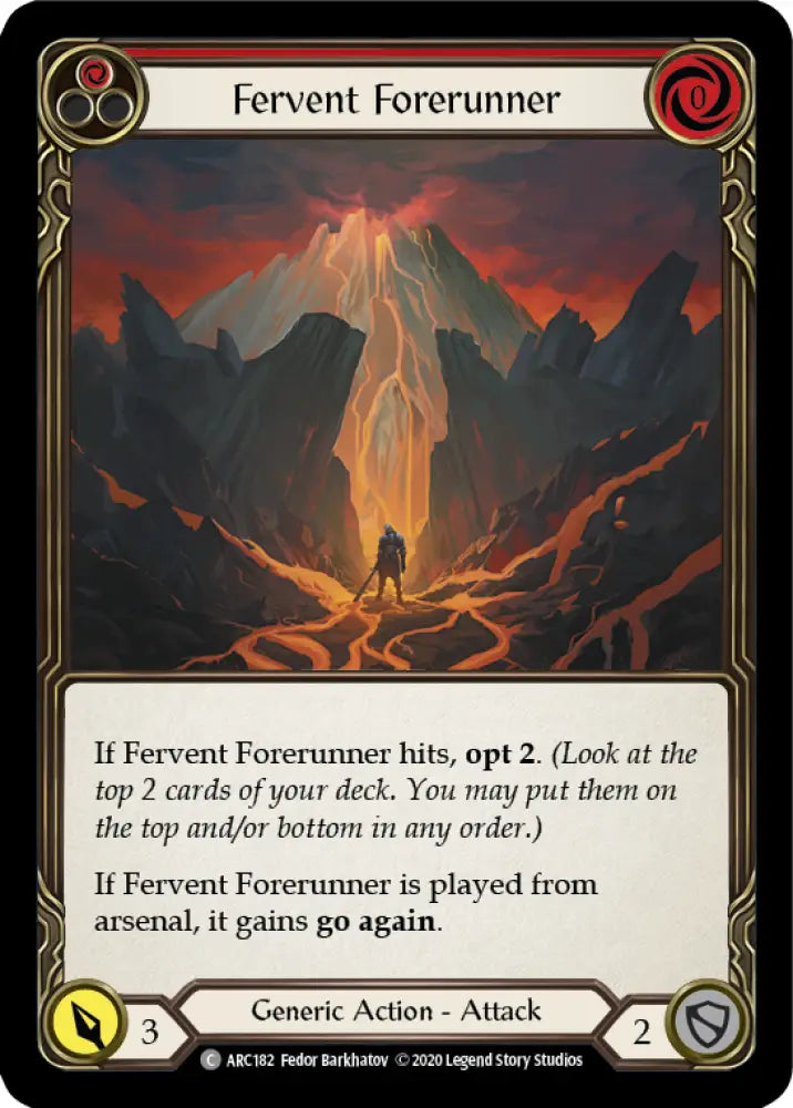 Fervent Forerunner (Red) [Arcane Rising Unlimited] Unlimited Normal - Flesh And Blood Single