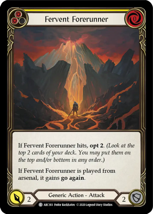 Fervent Forerunner (Yellow) [Arcane Rising Unlimited] Unlimited Rainbow Foil - Flesh And Blood Single