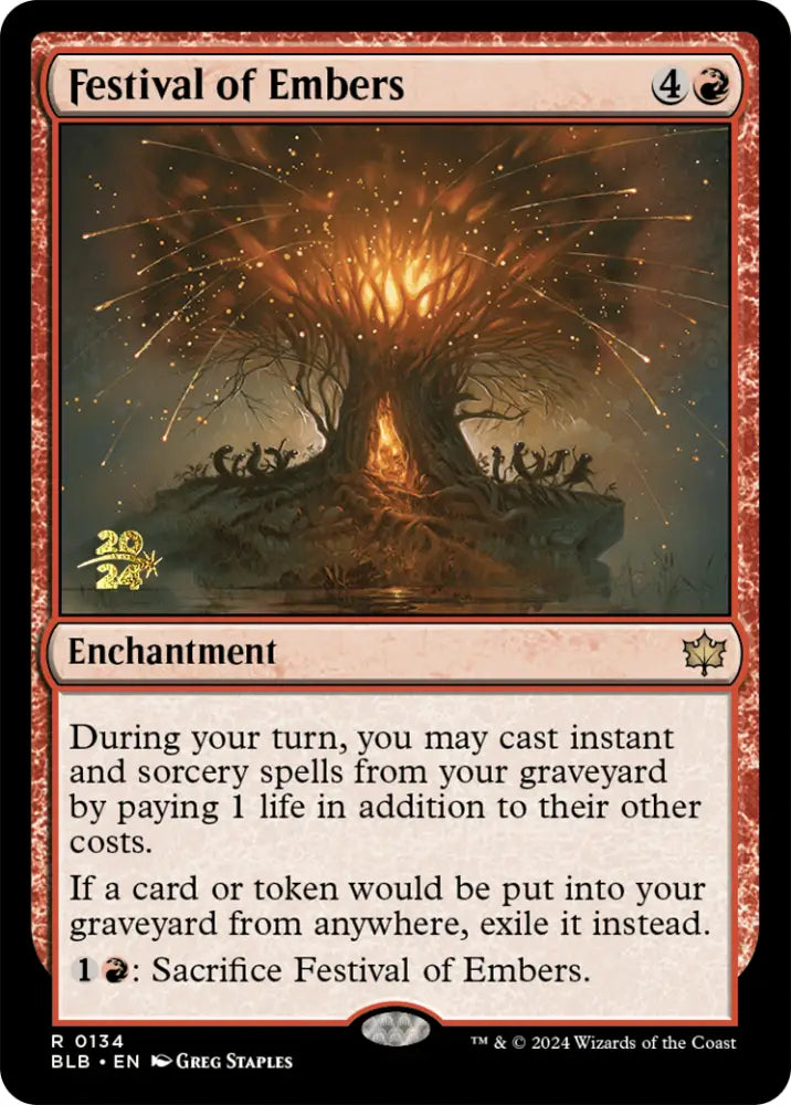 Festival of Embers [Bloomburrow Prerelease Promos] - MTG Single