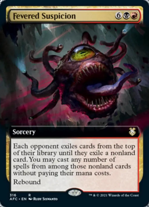 Fevered Suspicion (Extended Art) [Dungeons & Dragons: Adventures in the Forgotten Realms Commander] - MTG Single