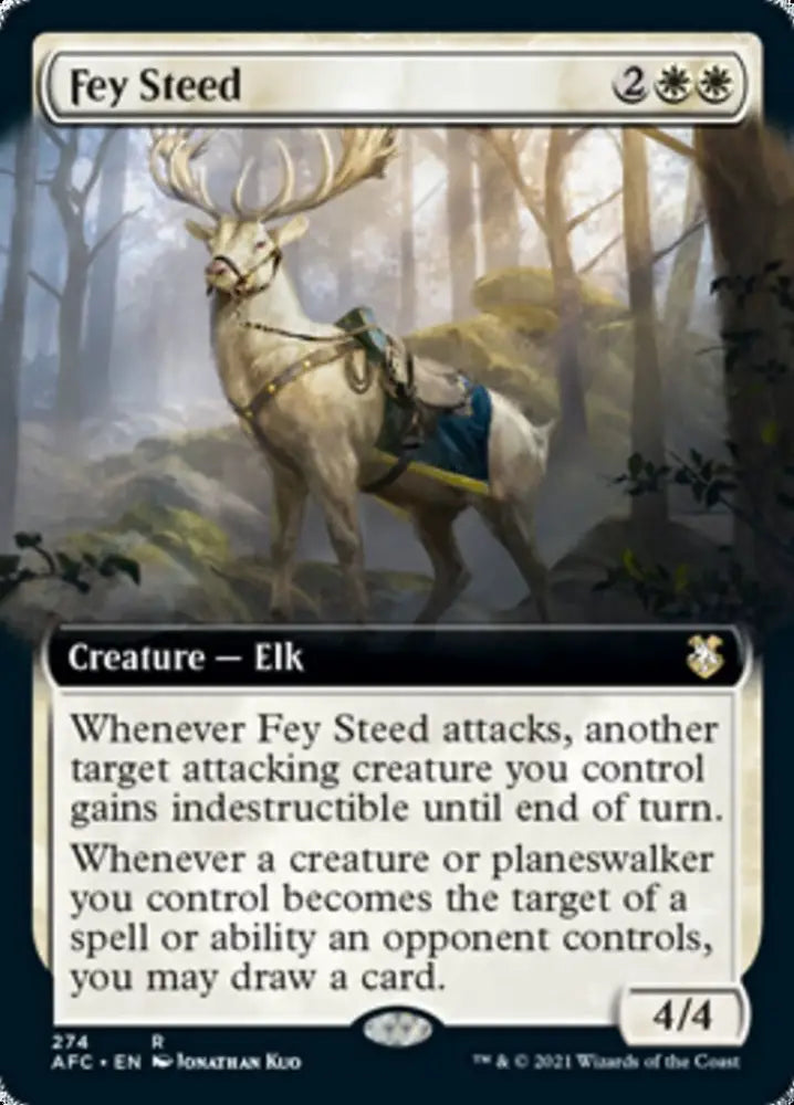 Fey Steed (Extended Art) [Dungeons & Dragons: Adventures in the Forgotten Realms Commander] - MTG Single