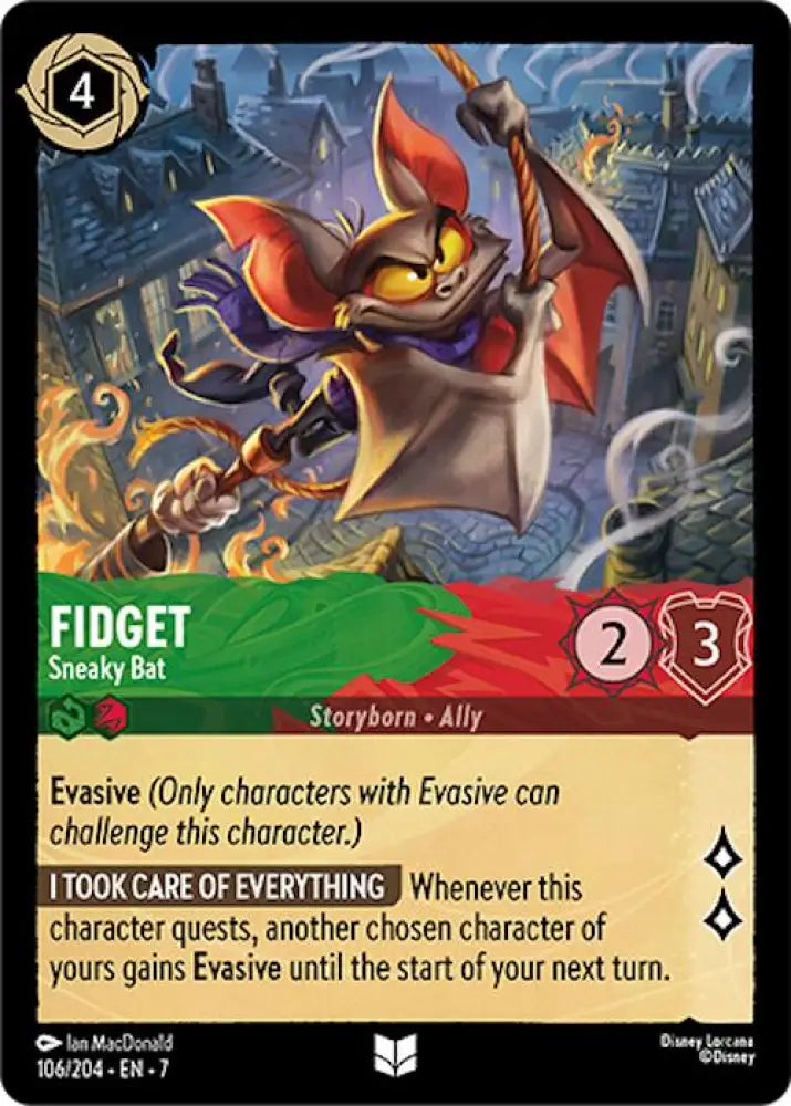 Fidget - Sneaky Bat (106/204) [Archazia’s Island] - Lorcana Single