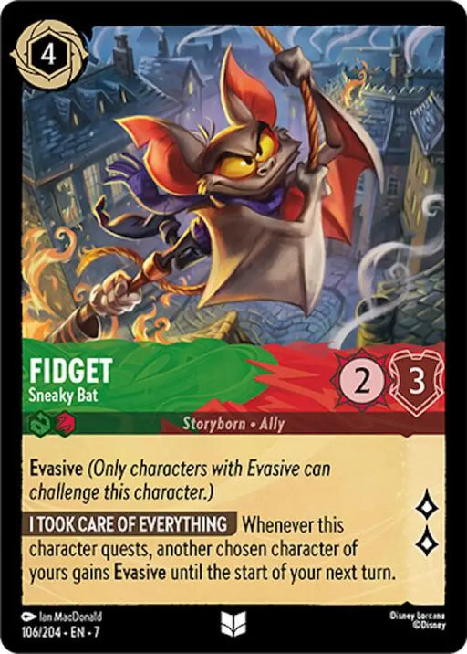 Fidget - Sneaky Bat (106/204) [Archazia’s Island] - Lorcana Single