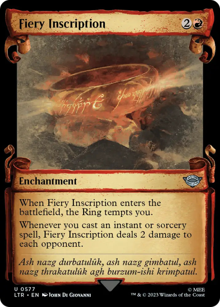 Fiery Inscription [The Lord of the Rings: Tales of Middle-Earth Showcase Scrolls] - MTG Single