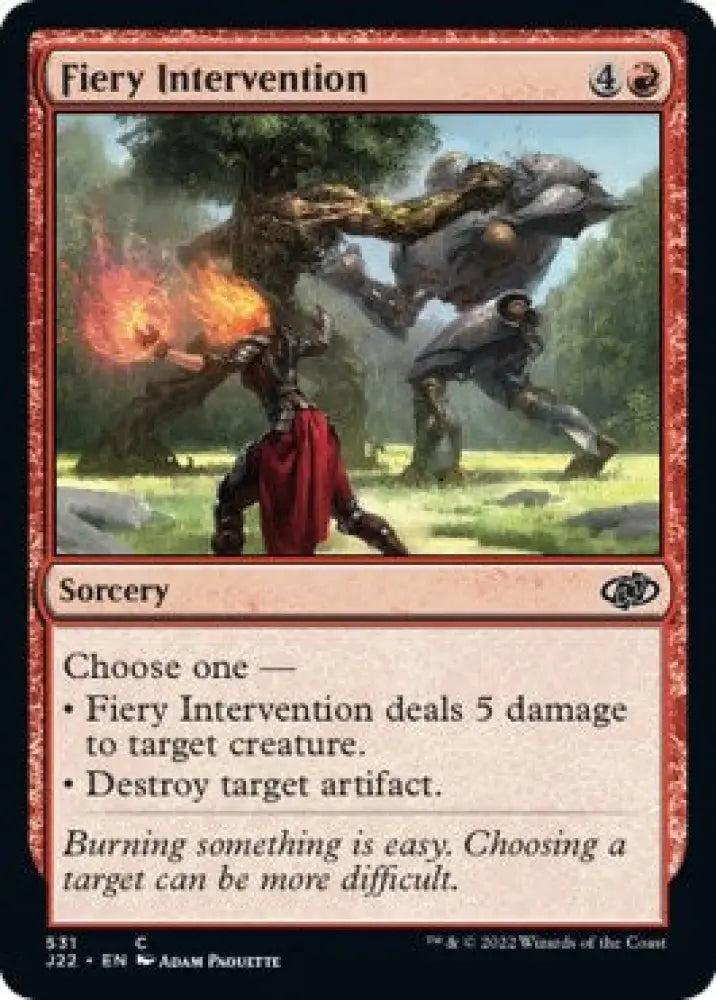 Fiery Intervention [Jumpstart 2022] - MTG Single