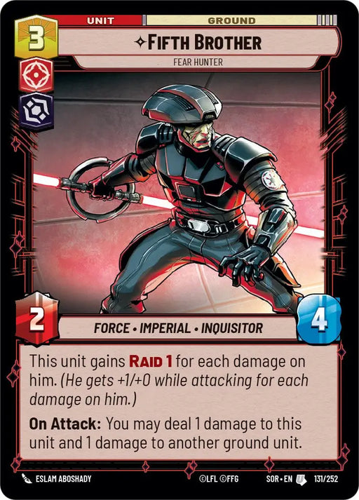 Fifth Brother - Fear Hunter (131/252) [Spark of Rebellion] - Star Wars: Unlimited Single