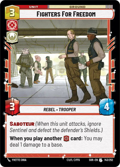 Fighters For Freedom (143/252) [Spark of Rebellion] - Star Wars: Unlimited Single