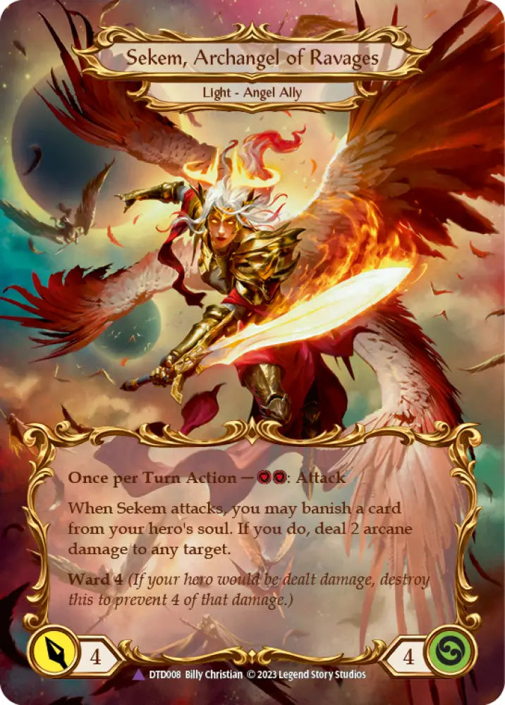 Figment of Ravages // Sekem Archangel of Ravages (Marvel) [Dusk Till Dawn] Cold Foil - Flesh And Blood Single