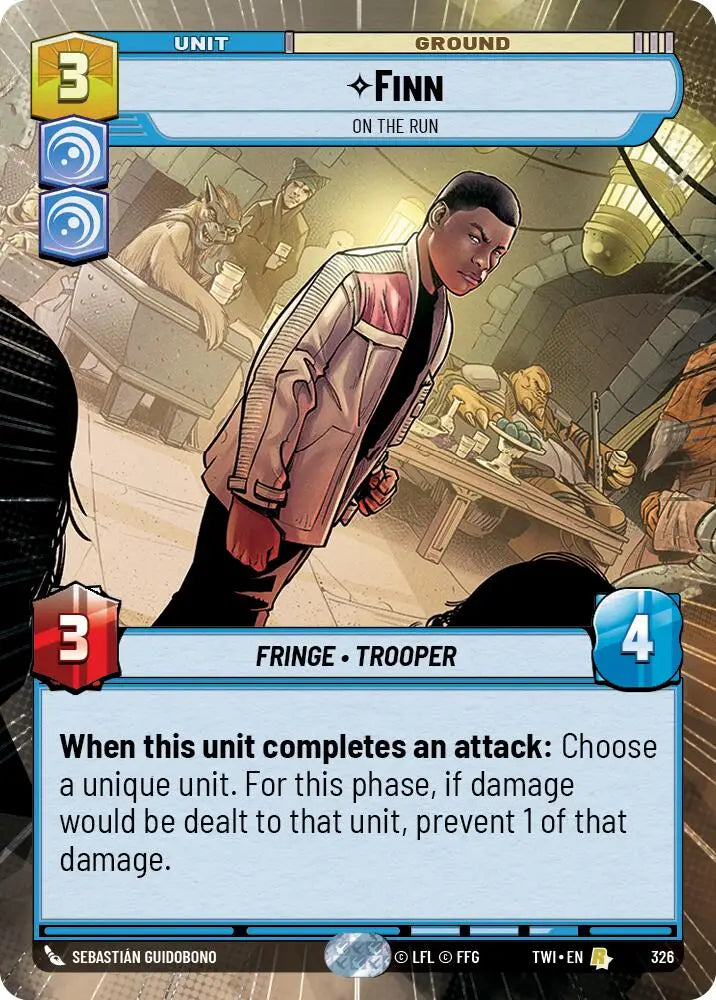 Finn - On the Run (Hyperspace) (326) [Twilight of the Republic] - Star Wars: Unlimited Single