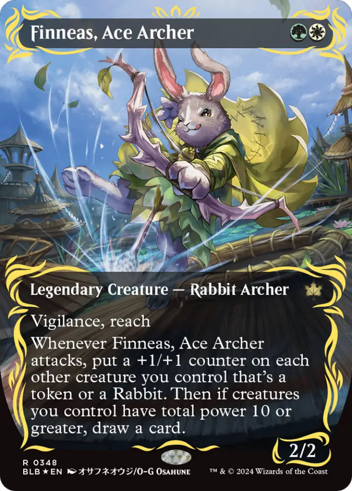 Finneas Ace Archer (Borderless) (Raised Foil) [Bloomburrow] - MTG Single