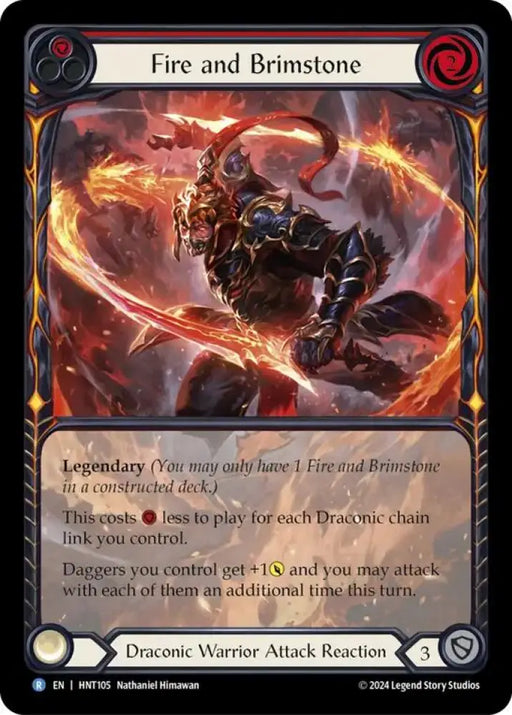 Fire and Brimstone (Extended Art) [The Hunted] Rainbow Foil - Flesh And Blood Single