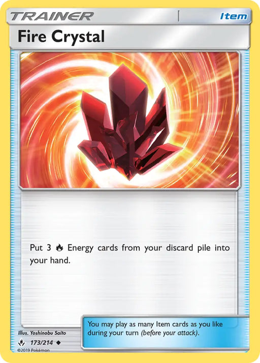Fire Crystal (173/214) [Sun & Moon: Unbroken Bonds] - Pokemon Single
