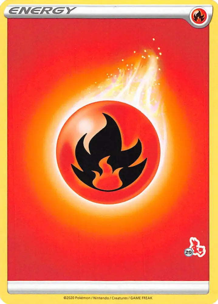 Fire Energy (Cinderace Stamp #29) [Battle Academy 2022] - Pokemon Single