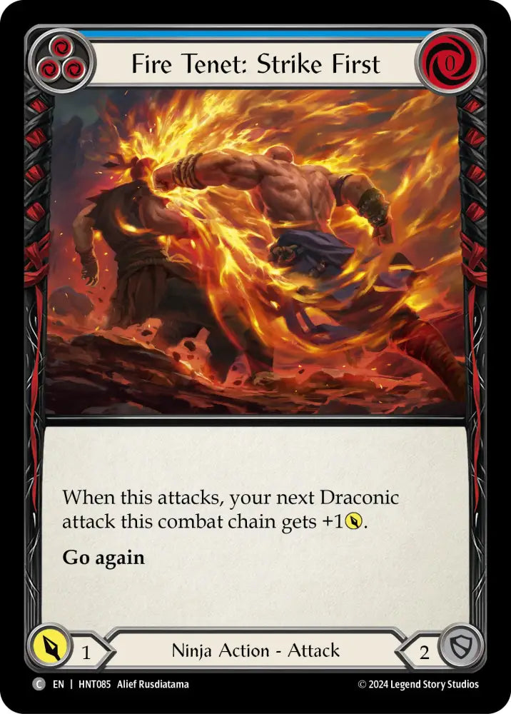 Fire Tenet: Strike First (Blue) [The Hunted] Rainbow Foil - Flesh And Blood Single
