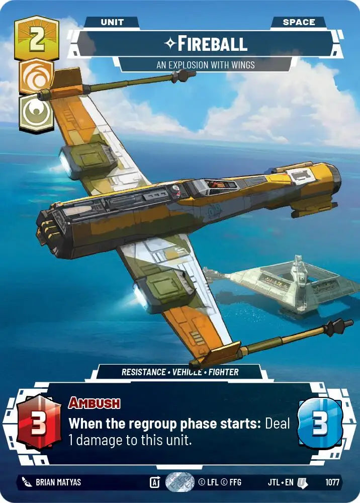 Fireball - An Explosion With Wings (Prestige Foil) (1077) [Jump to Lightspeed] - Star Wars: Unlimited Single