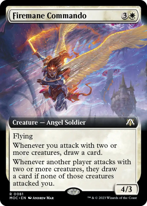 Firemane Commando (Extended Art) [March of the Machine Commander] - MTG Single