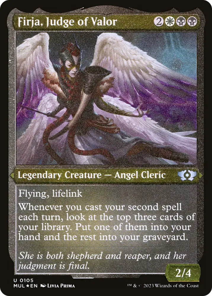 Firja Judge of Valor (Foil Etched) [Multiverse Legends] - MTG Single