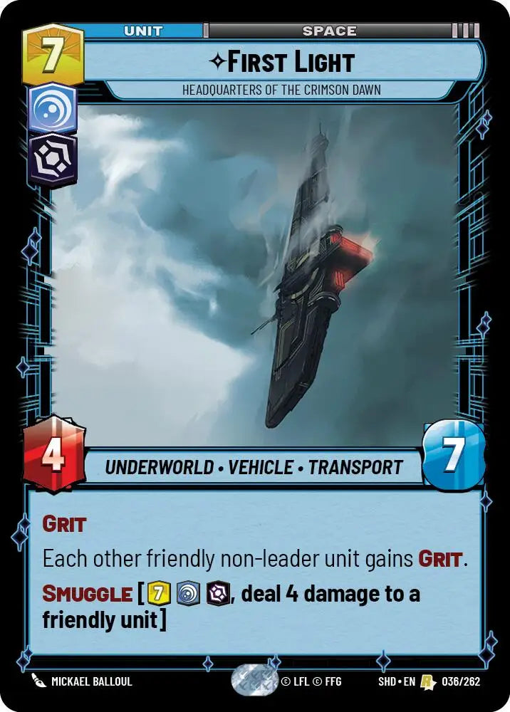 First Light - Headquarters of the Crimson Dawn (036/262) [Shadows of the Galaxy] - Star Wars: Unlimited Single
