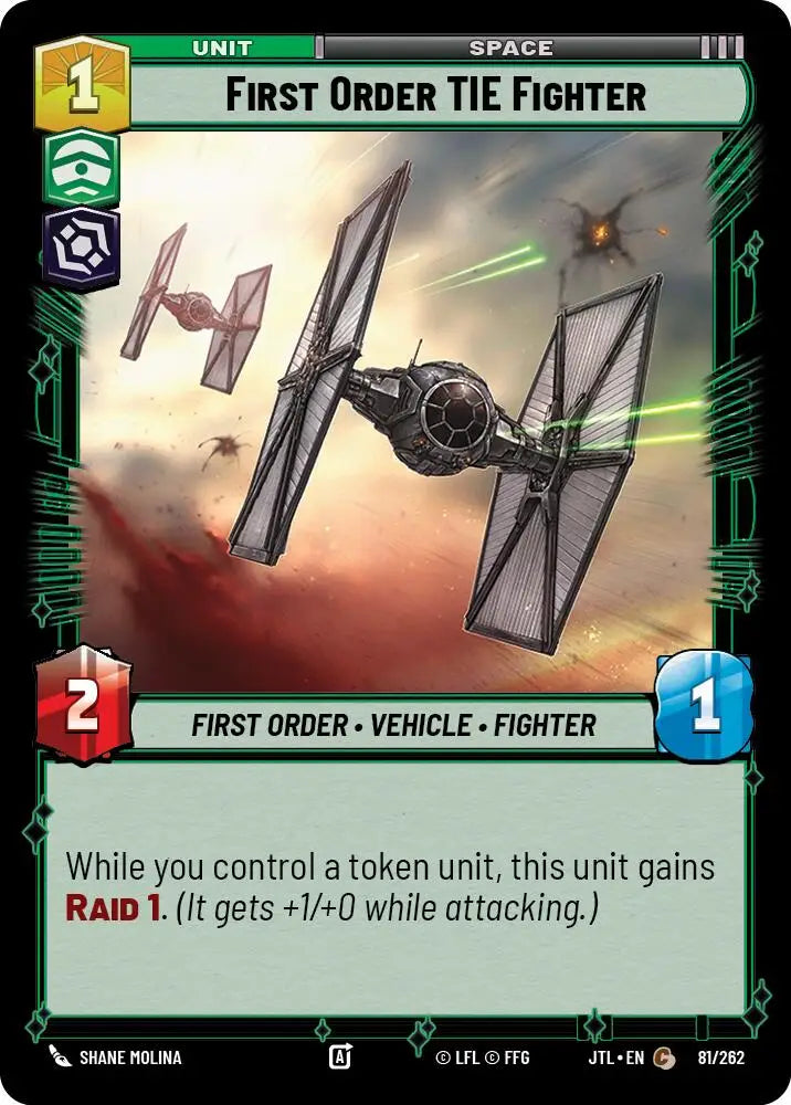 First Order TIE Fighter (081/257) [Jump to Lightspeed] - Star Wars: Unlimited Single
