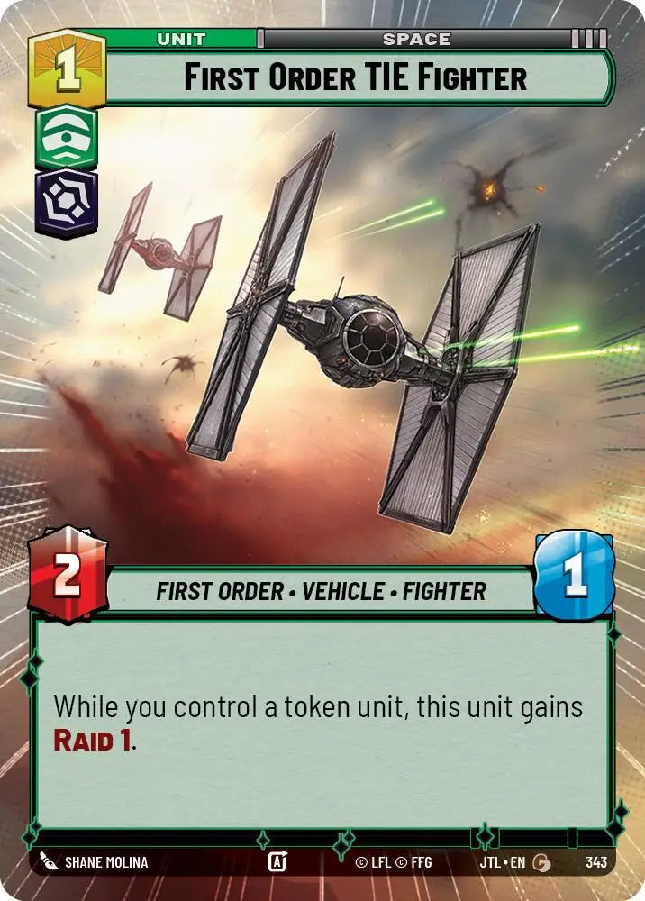 First Order TIE Fighter (Hyperspace) (343) [Jump to Lightspeed] - Star Wars: Unlimited Single
