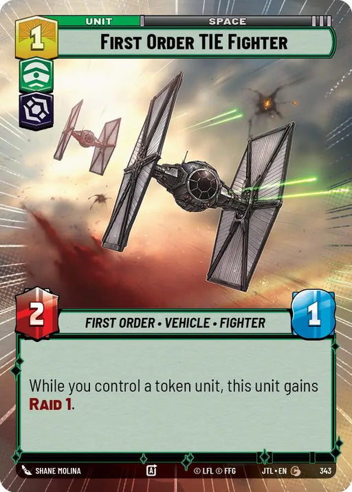 First Order TIE Fighter (Hyperspace) (343) [Jump to Lightspeed] - Star Wars: Unlimited Single