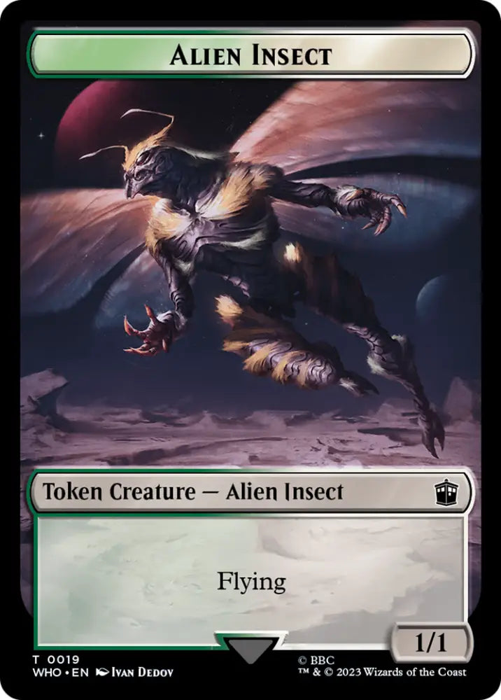 Fish // Alien Insect Double-Sided Token [Doctor Who Tokens] - MTG Single
