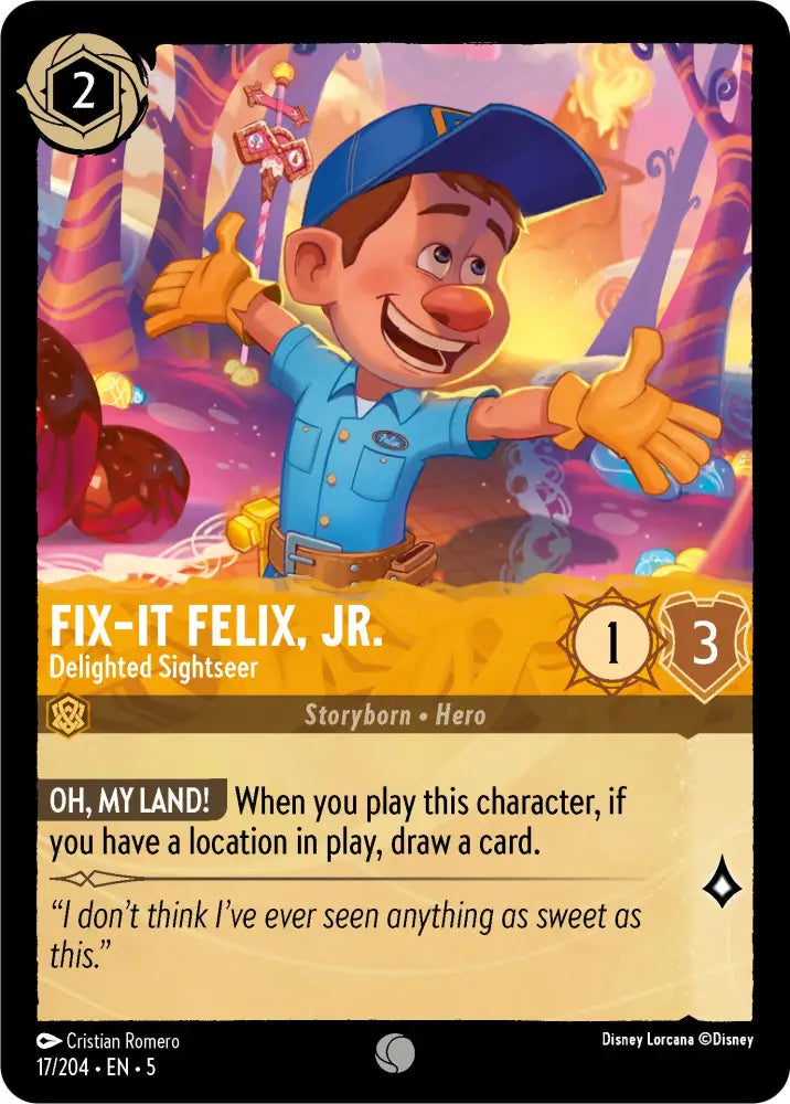 Fix-It Felix Jr. - Delighted Sightseer (17/204) [Shimmering Skies] - Lorcana Single