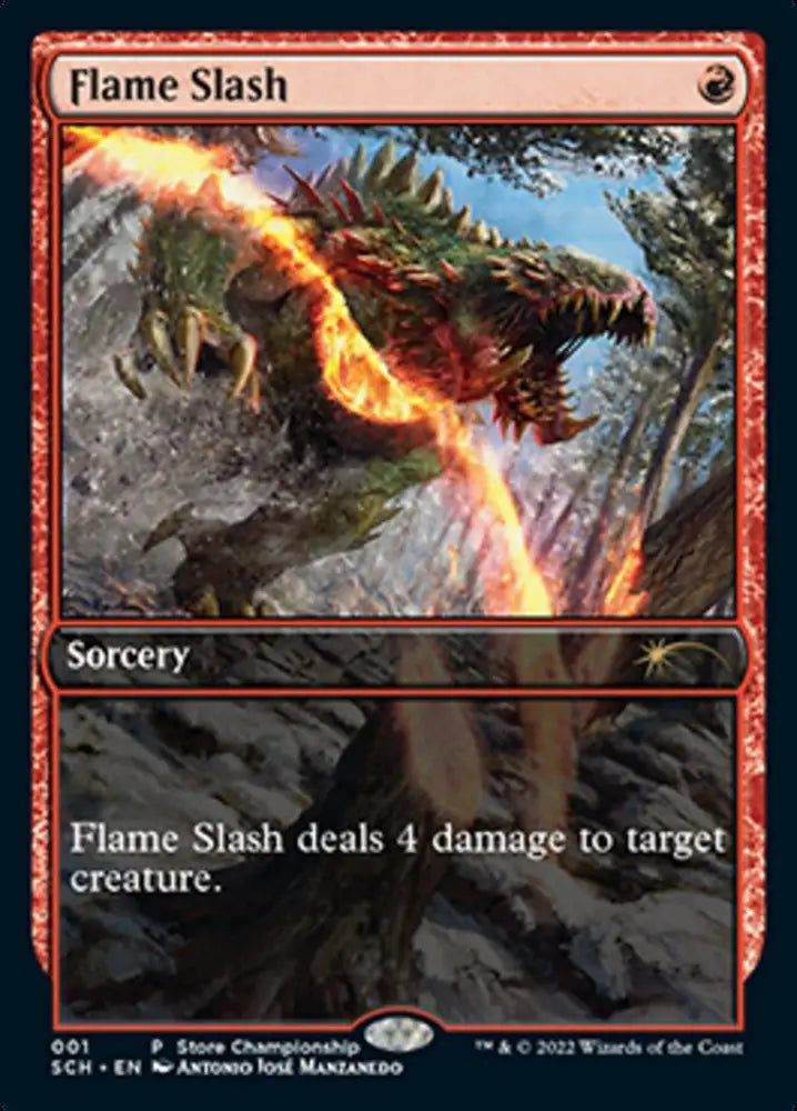 Flame Slash (Extended Art) [Store Championships 2022] - MTG Single