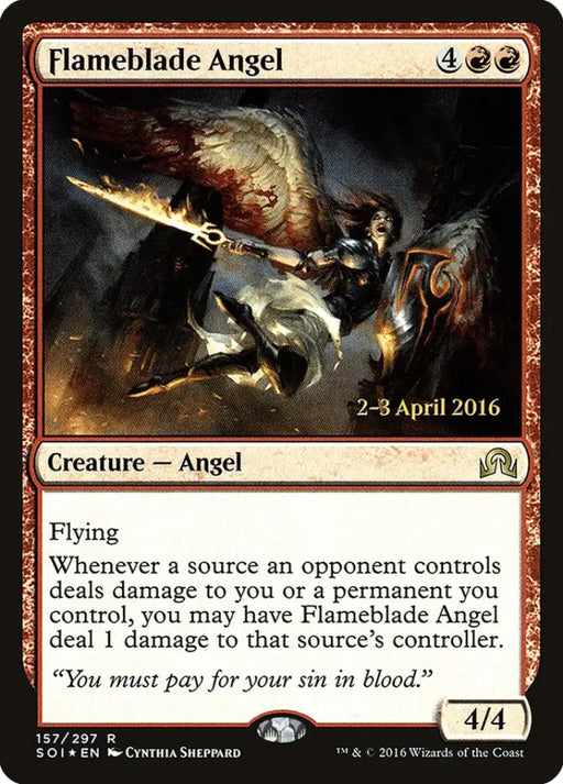 Flameblade Angel [Shadows over Innistrad Prerelease Promos] - MTG Single