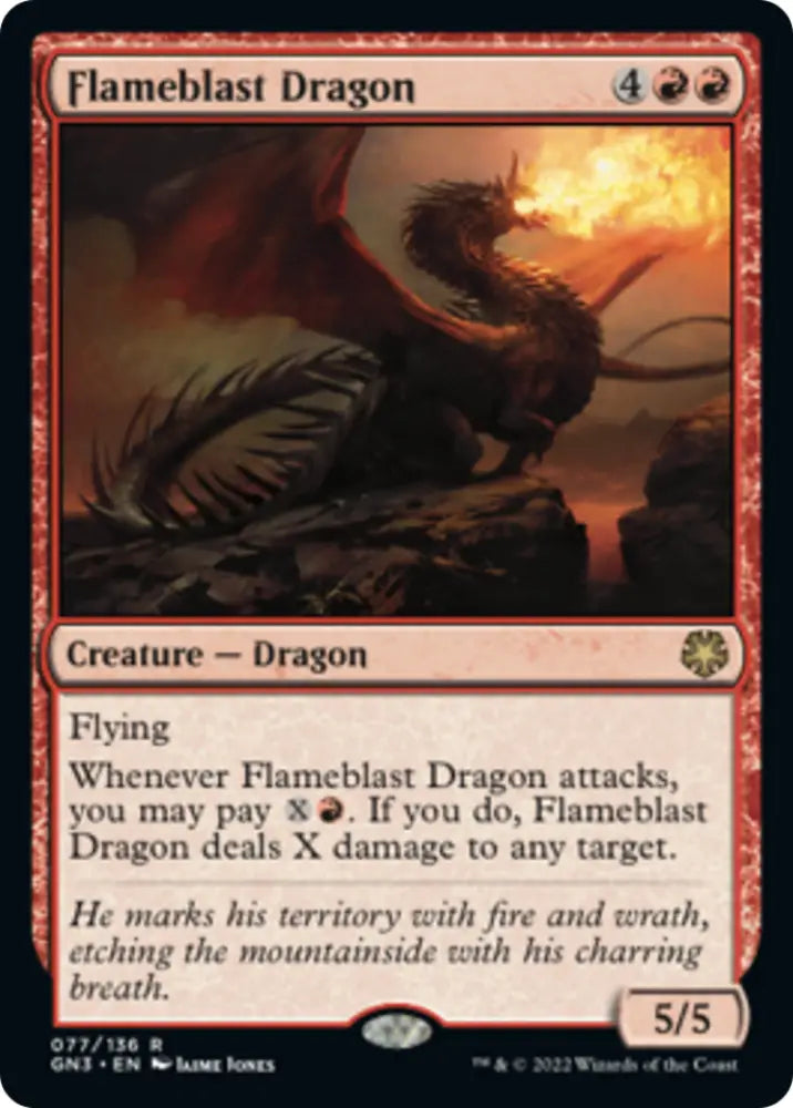 Flameblast Dragon [Game Night: Free-for-All] - MTG Single