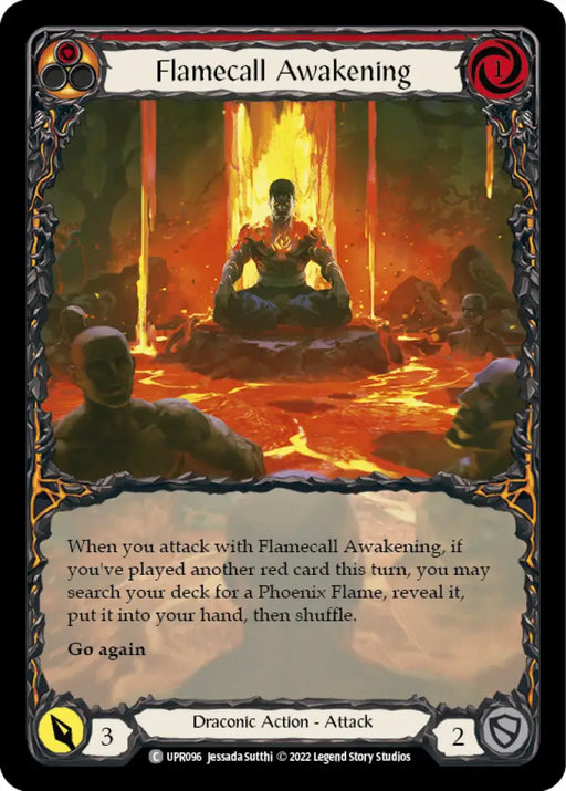 Flamecall Awakening (Extended Art) [Uprising] Rainbow Foil - Flesh And Blood Single