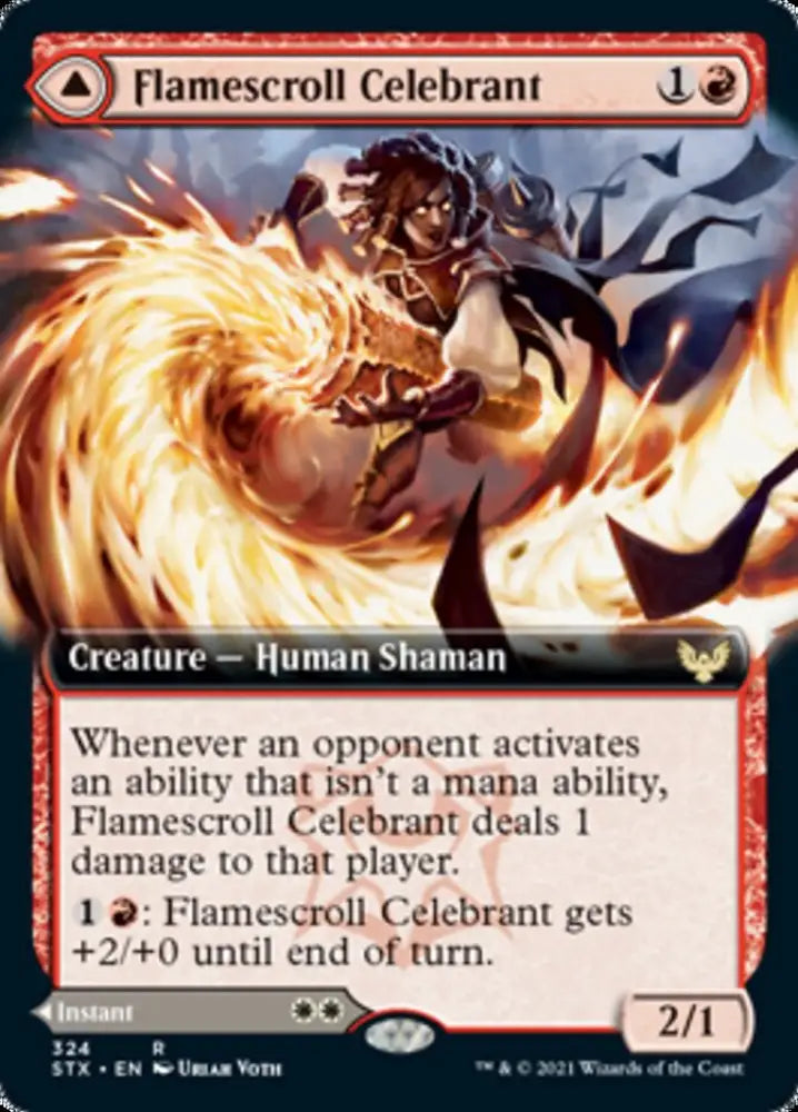 Flamescroll Celebrant // Revel in Silence (Extended Art) [Strixhaven: School of Mages] - MTG Single