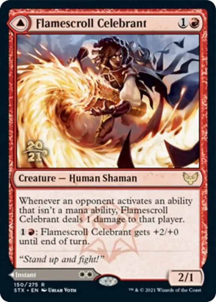 Flamescroll Celebrant // Revel in Silence [Strixhaven: School of Mages Prerelease Promos] - MTG Single