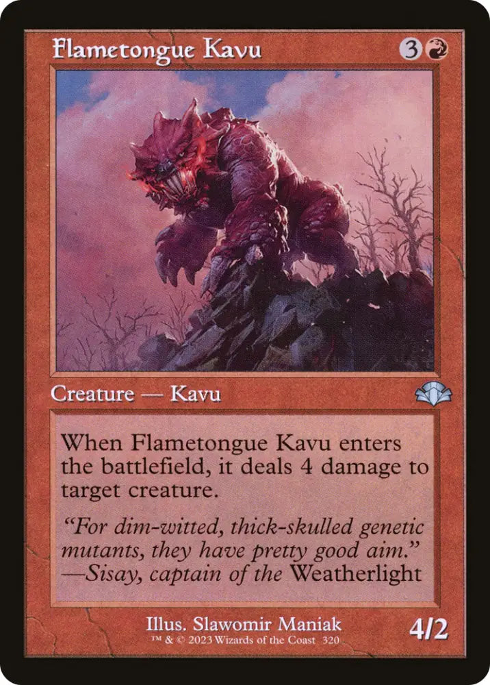 Flametongue Kavu (Retro) [Dominaria Remastered] - MTG Single