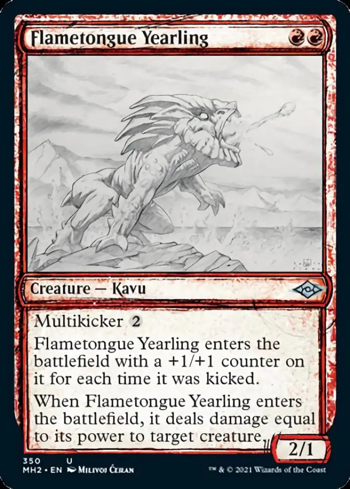 Flametongue Yearling (Sketch) [Modern Horizons 2] - MTG Single