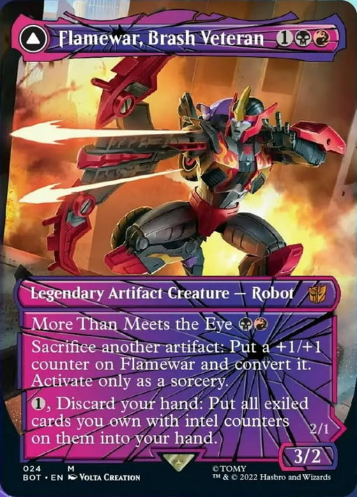 Flamewar Brash Veteran // Flamewar Streetwise Operative (Shattered Glass) [Transformers] - MTG Single