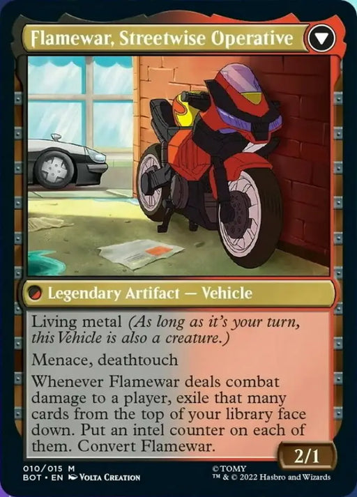 Flamewar Brash Veteran // Flamewar Streetwise Operative [Transformers] - MTG Single