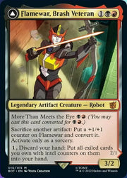 Flamewar Brash Veteran // Flamewar Streetwise Operative [Transformers] - MTG Single