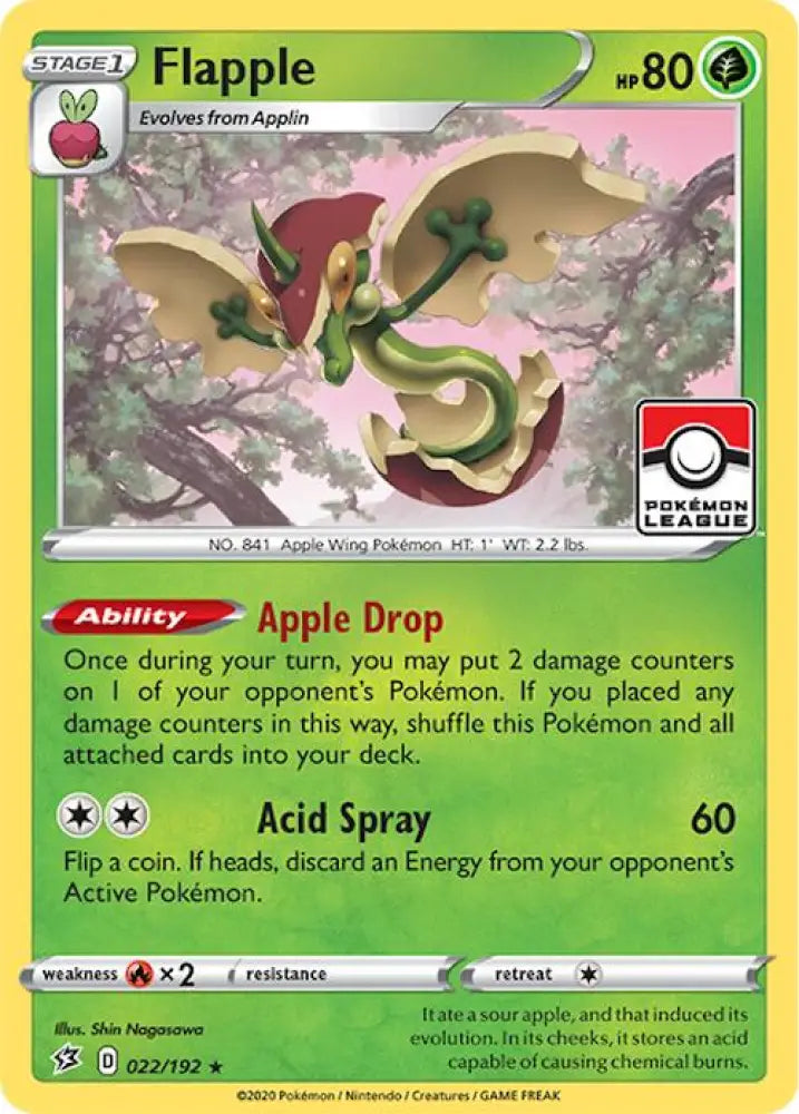 Flapple (022/192) (2024 League Promo) [League & Championship Cards] - Pokemon Single