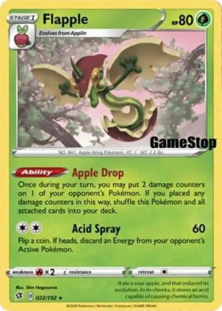 Flapple (022/192) (GameStop Exclusive) [Sword & Shield: Rebel Clash] - Pokemon Single