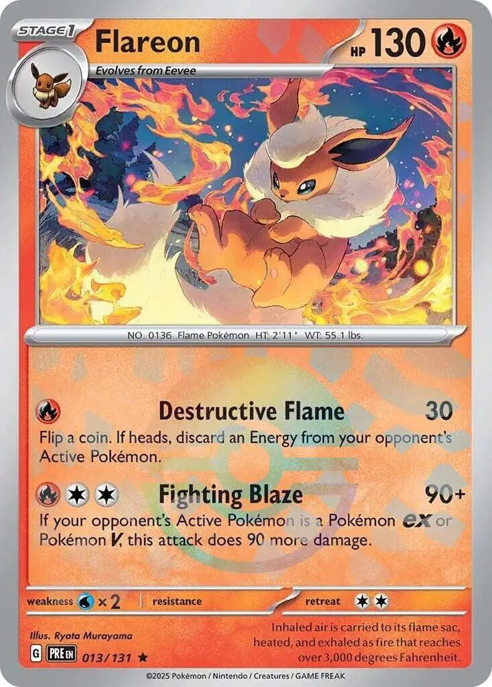 Flareon (013/131) (Poke Ball Pattern) [Scarlet & Violet: Prismatic Evolutions] - Pokemon Single