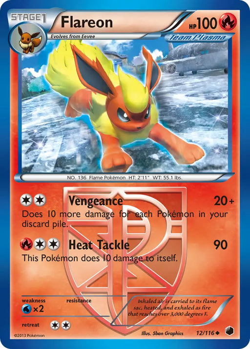 Flareon (12/116) [Black & White: Plasma Freeze] - Pokemon Single