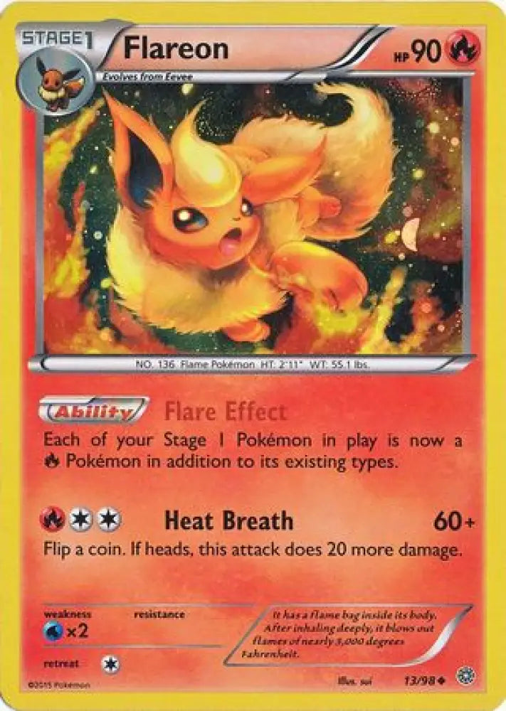 Flareon (13/98) (Cosmos Holo) [XY: Ancient Origins] - Pokemon Single