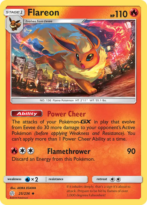 Flareon (25/236) [Sun & Moon: Cosmic Eclipse] - Pokemon Single
