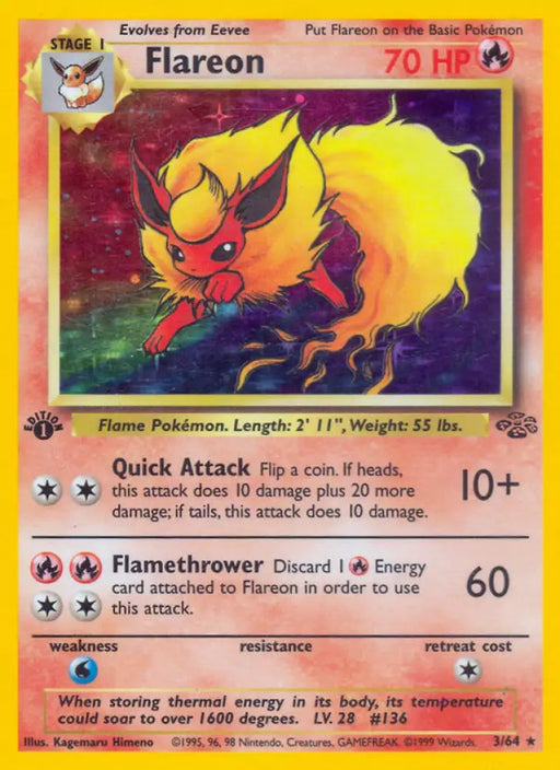 Flareon (3/64) [Jungle 1st Edition] - Pokemon Single