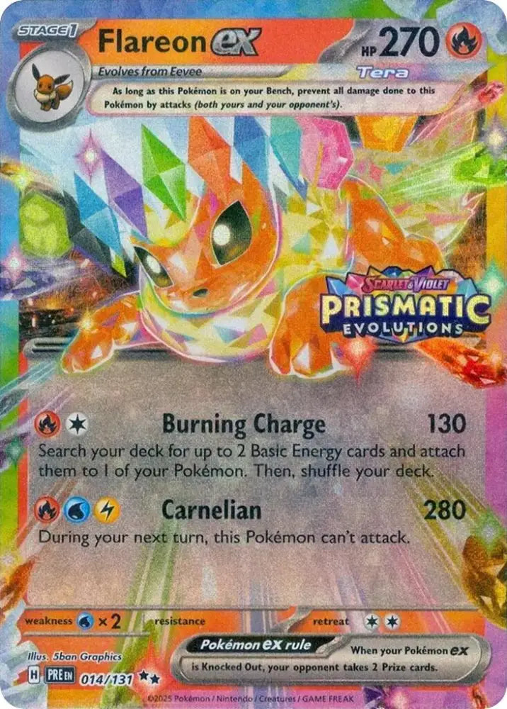 Flareon ex (014/131) (Prismatic Evolutions Stamp) [Scarlet & Violet: Prismatic Evolutions] - Pokemon Single